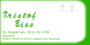 kristof biss business card
